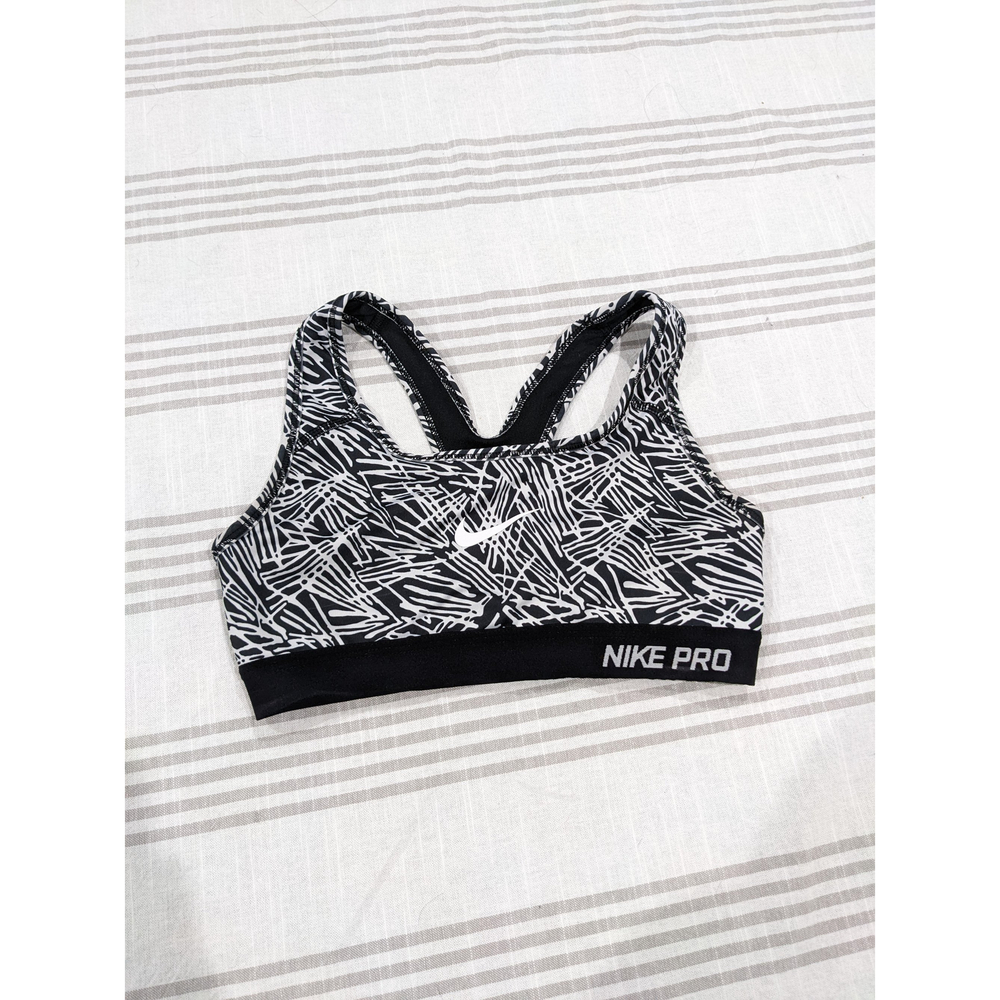 Nike Pro Dri-Fit Sports Bra Black and White Size XS
